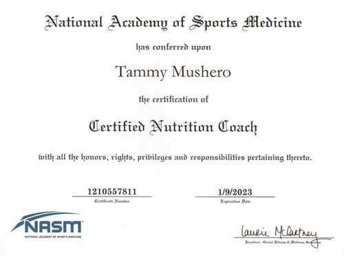 Nutrition Coach Certificate
